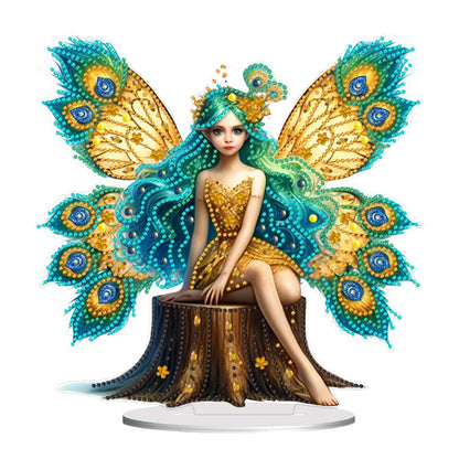 Peacock Elf Desktop Diamond Painting Art Kits DIY Rhinestones Tabletop Ornaments