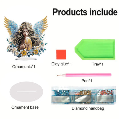 Angel Girl Desktop Diamond Painting Art Kits DIY Rhinestones Tabletop Ornaments