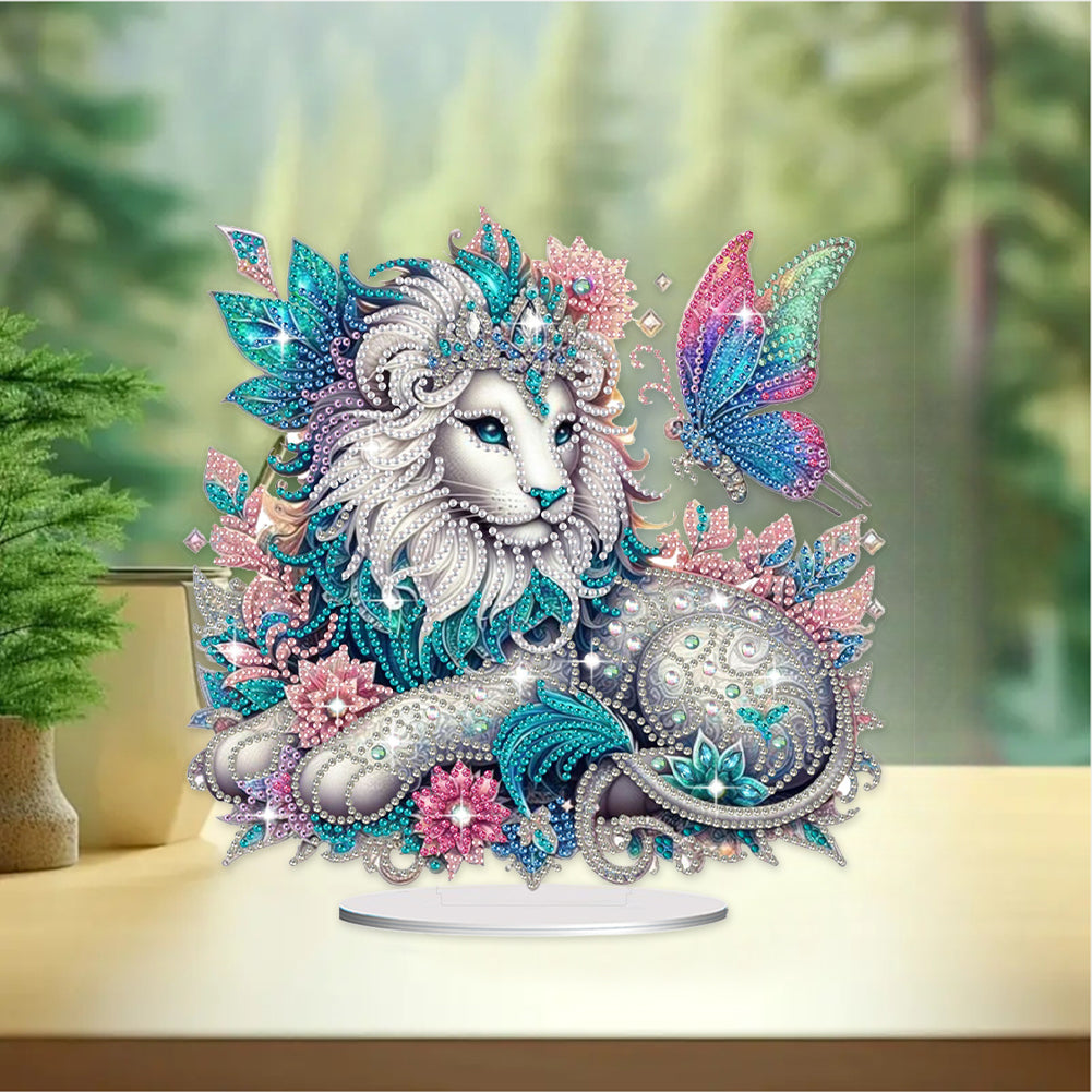 Lion Desktop Diamond Painting Art Kits DIY Rhinestones Tabletop Ornaments