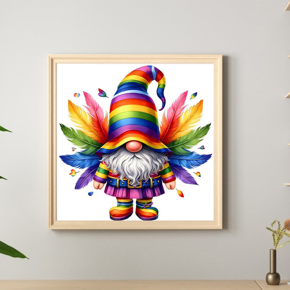 Colorful Feather Goblin - Full Round Drill Diamond Painting 30*30CM