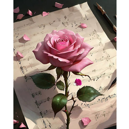 Dreamy Pink Rose - Full Round Drill Diamond Painting 40*50CM