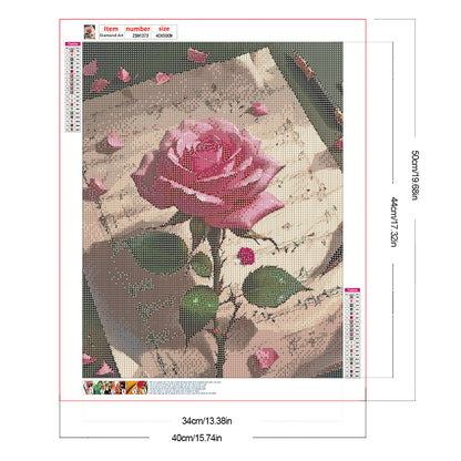 Dreamy Pink Rose - Full Round Drill Diamond Painting 40*50CM