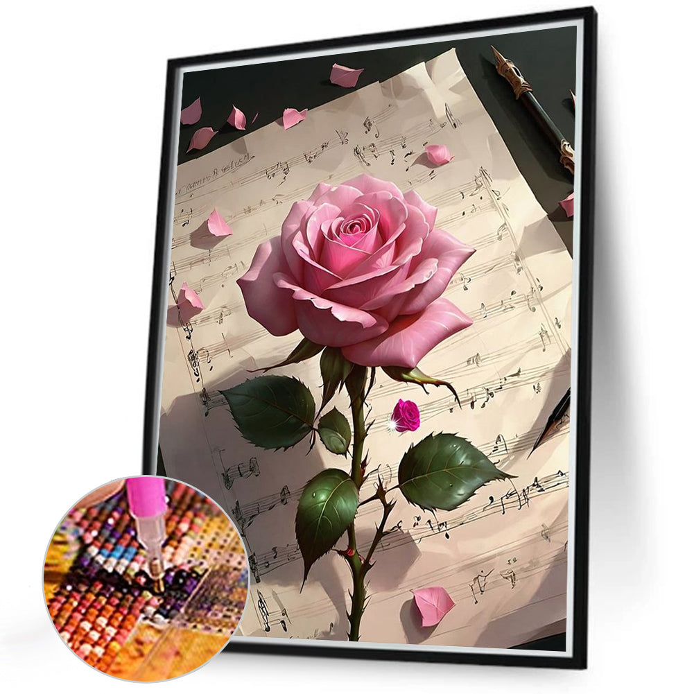 Dreamy Pink Rose - Full Round Drill Diamond Painting 40*50CM