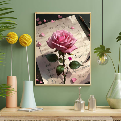 Dreamy Pink Rose - Full Round Drill Diamond Painting 40*50CM