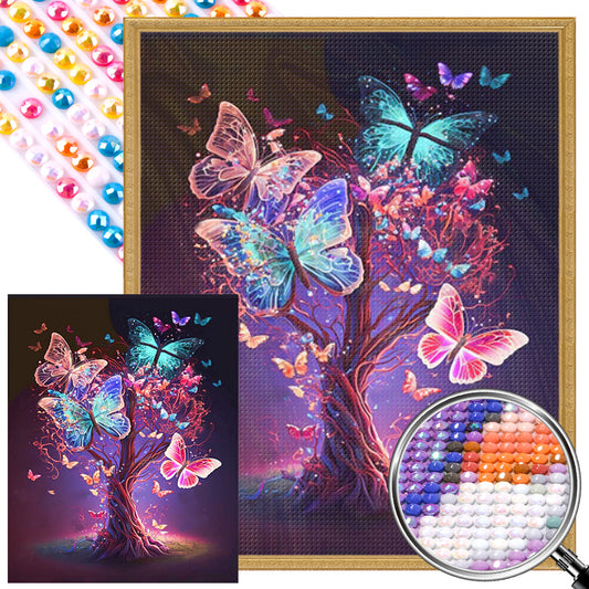 Butterfly Tree - Full AB Round Drill Diamond Painting 40*50CM