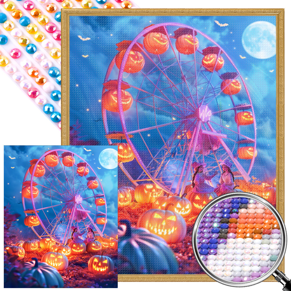 Jack-O'-Lantern Ferris Wheel - Full AB Round Drill Diamond Painting 40*50CM