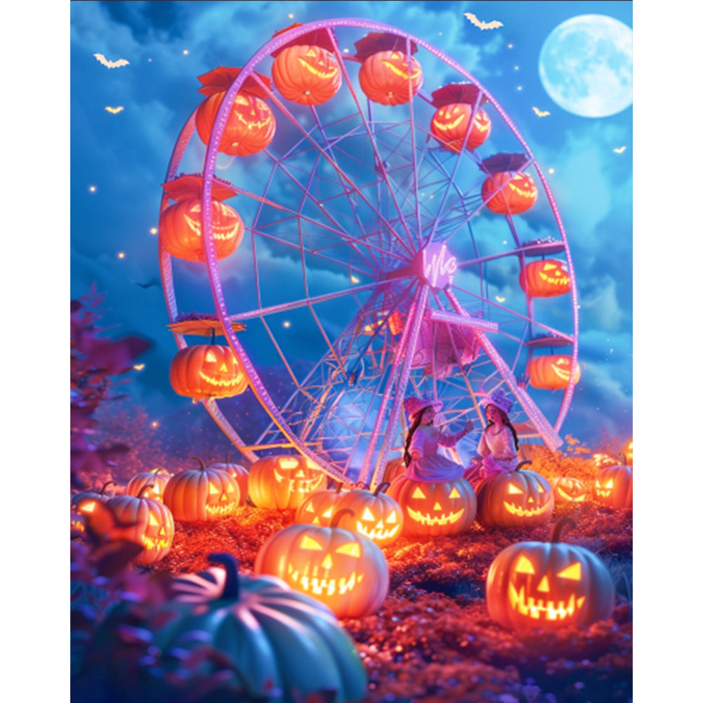 Jack-O'-Lantern Ferris Wheel - Full AB Round Drill Diamond Painting 40*50CM