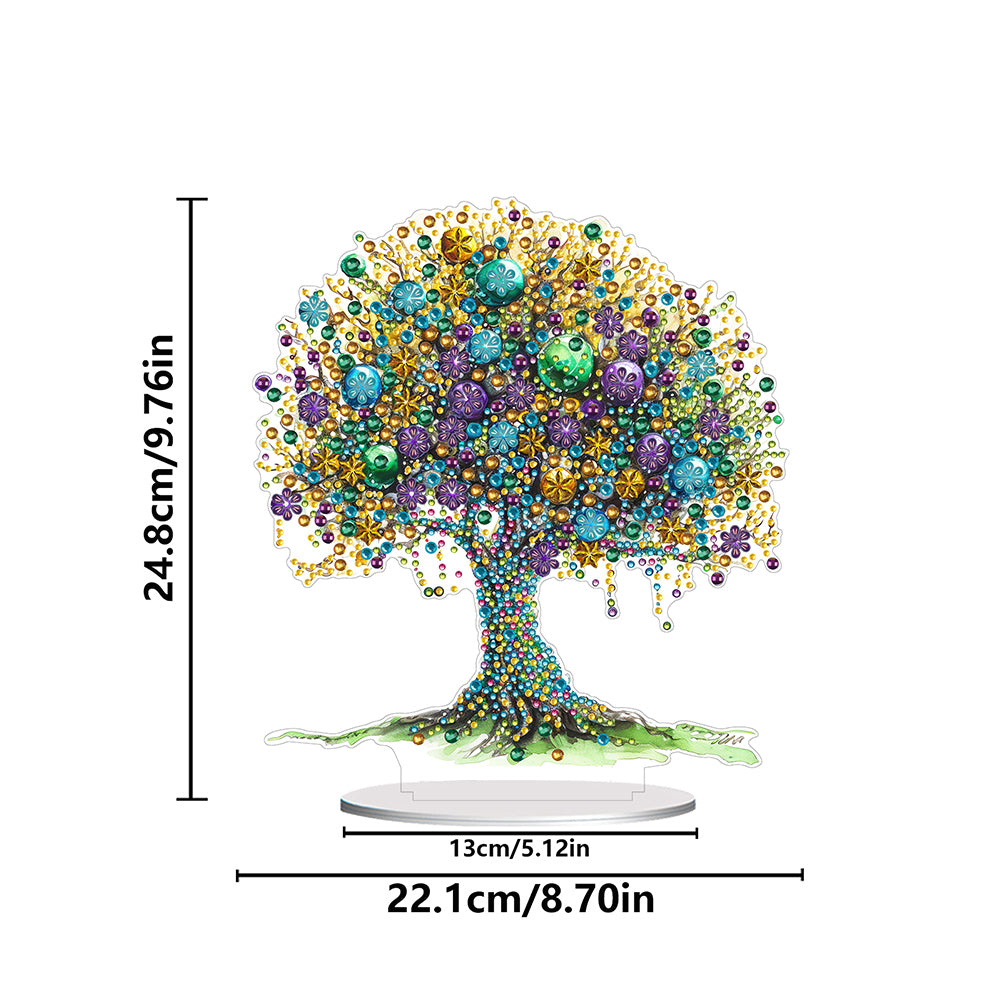 Acrylic Special Shaped Tree of Life DIY Diamond Art Tabletop Decor for Beginner