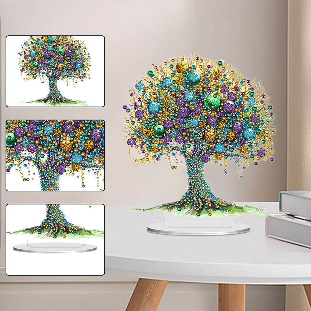 Acrylic Special Shaped Tree of Life DIY Diamond Art Tabletop Decor for Beginner