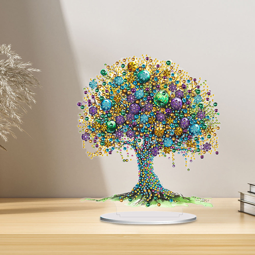 Acrylic Special Shaped Tree of Life DIY Diamond Art Tabletop Decor for Beginner