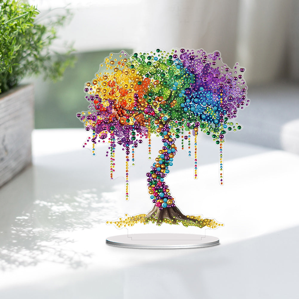 Acrylic Special Shaped Tree of Life DIY Diamond Art Tabletop Decor for Beginner