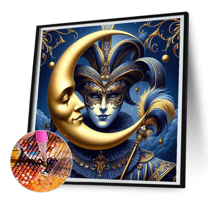 Abstract Crescent Moon - Full Round Drill Diamond Painting 30*30CM