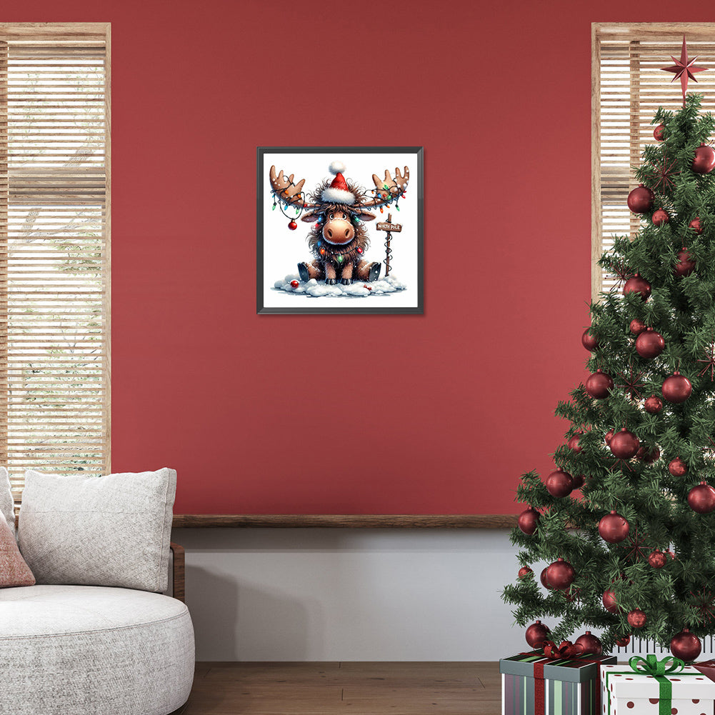 Christmas Deer - Full Round Drill Diamond Painting 30*30CM