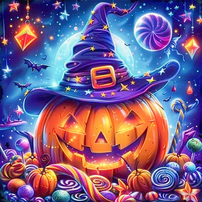 Halloween Pumpkins And Candies - Full AB Round Drill Diamond Painting 40*40CM