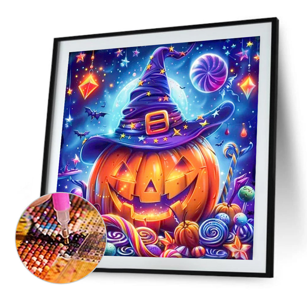 Halloween Pumpkins And Candies - Full AB Round Drill Diamond Painting 40*40CM