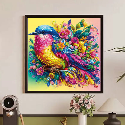 Colorful Birds And Flowers - Partial Special-Shaped Drill Diamond Painting 30*30CM