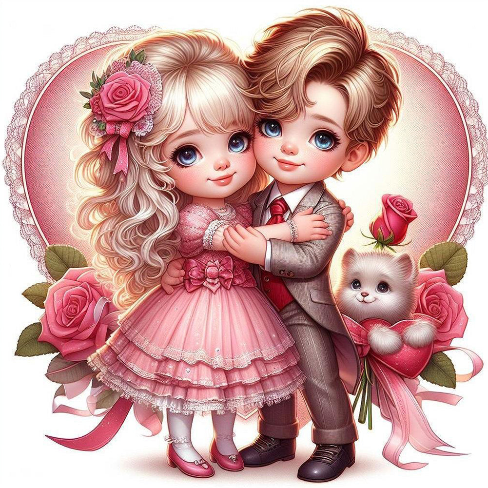 Valentine'S Day Couple - Full Round Drill Diamond Painting 40*40CM