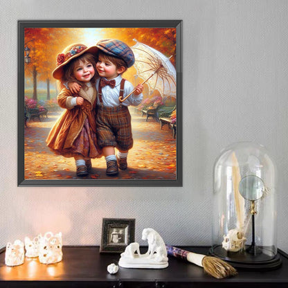 Childhood Sweethearts - Full Round Drill Diamond Painting 40*40CM