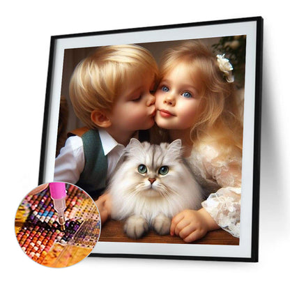 Childhood Sweethearts - Full Round Drill Diamond Painting 40*40CM