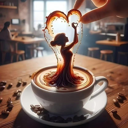 Dancer On Coffee - Full Round Drill Diamond Painting 40*40CM