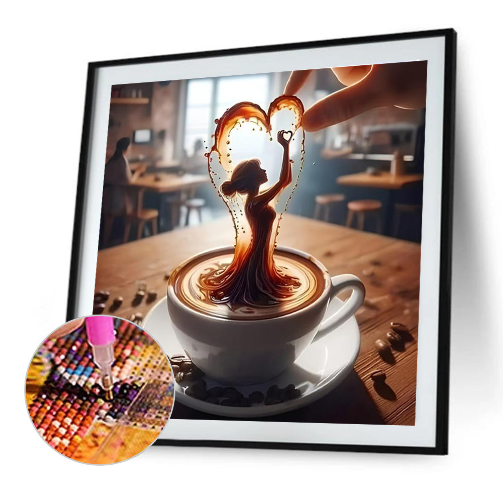 Dancer On Coffee - Full Round Drill Diamond Painting 40*40CM