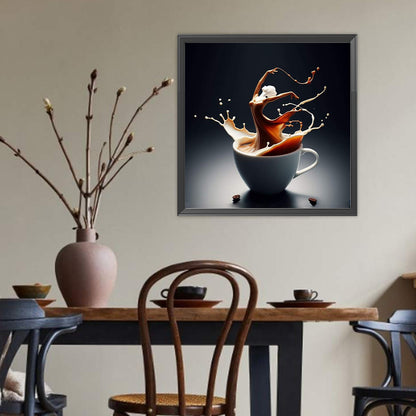 Dancer On Coffee - Full Round Drill Diamond Painting 40*40CM