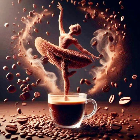 Dancer On Coffee - Full Round Drill Diamond Painting 40*40CM