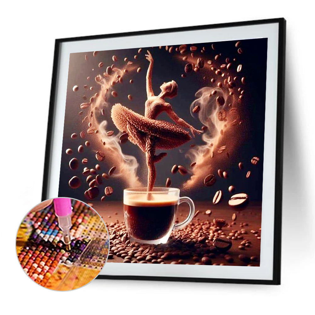Dancer On Coffee - Full Round Drill Diamond Painting 40*40CM