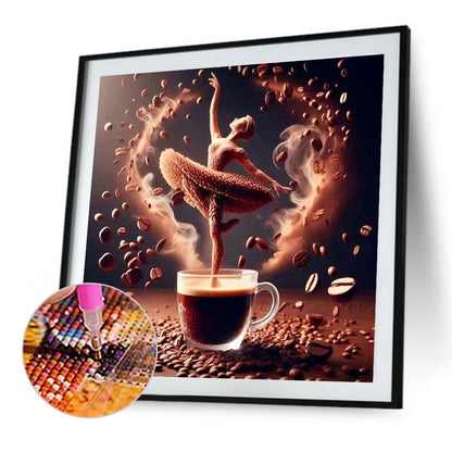 Dancer On Coffee - Full Round Drill Diamond Painting 40*40CM