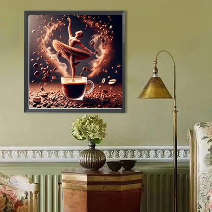 Dancer On Coffee - Full Round Drill Diamond Painting 40*40CM
