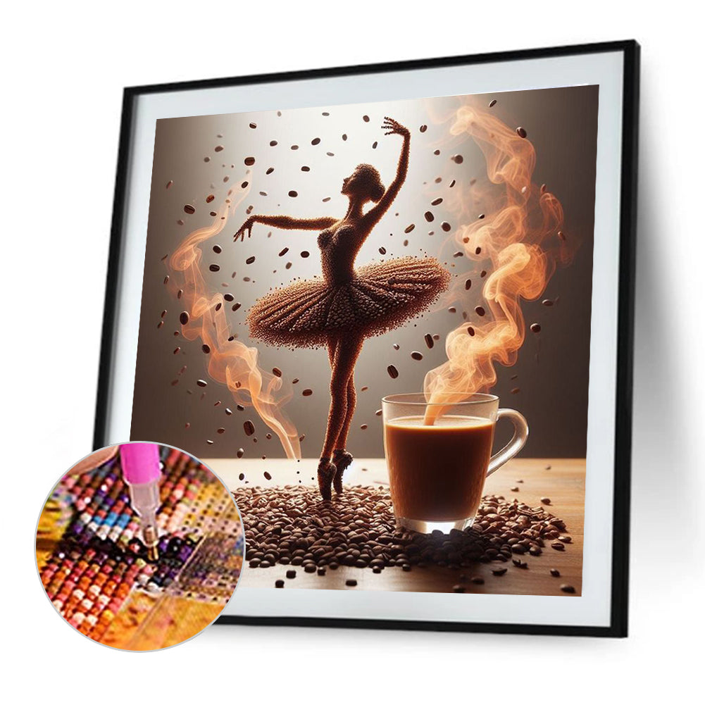 Dancer On Coffee - Full Round Drill Diamond Painting 40*40CM