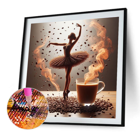 Dancer On Coffee - Full Round Drill Diamond Painting 40*40CM