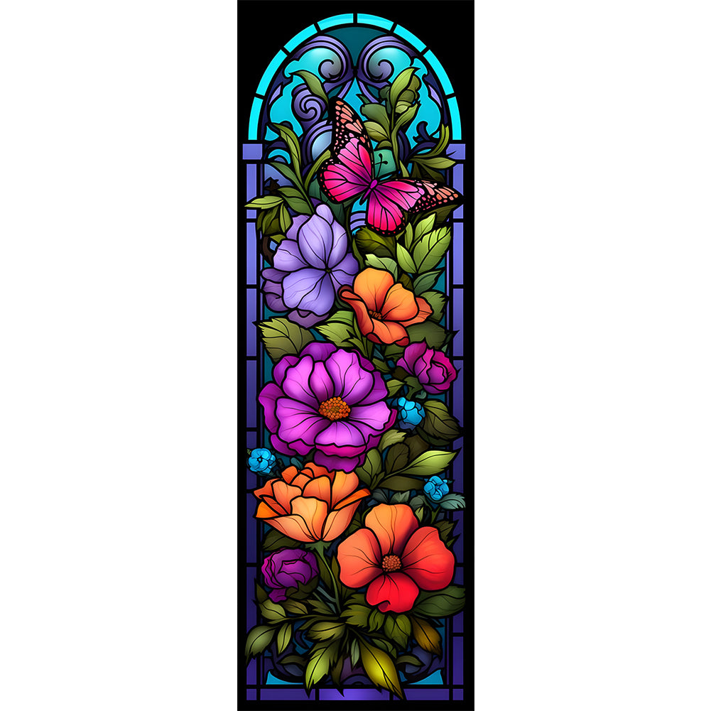 Poppy Glass Painting - Full Round Drill Diamond Painting 30*90CM