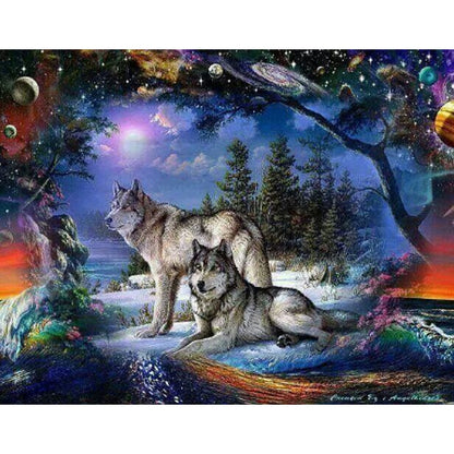 Wolf - Full Round Drill Diamond Painting 45*35CM