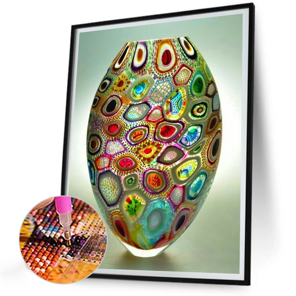 Polka Dot Vase - Full Round Drill Diamond Painting 30*40CM
