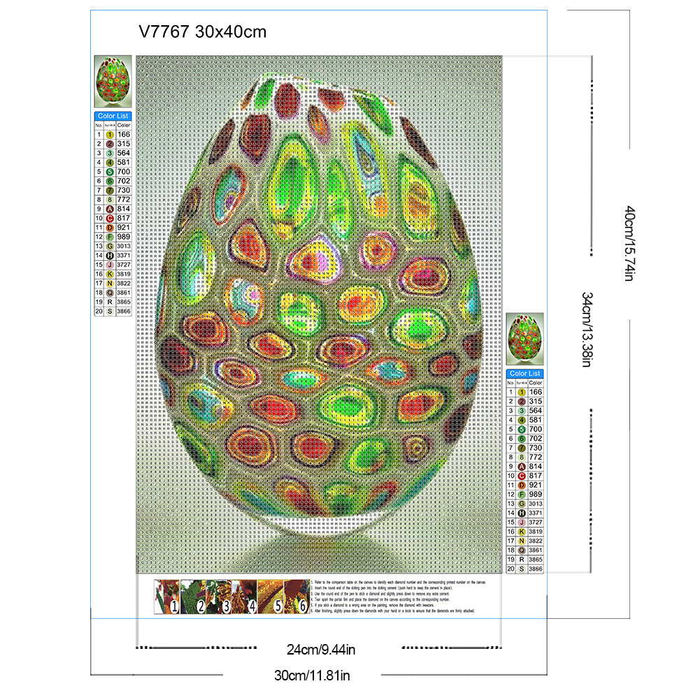 Green Spotted Vase - Full Round Drill Diamond Painting 30*40CM