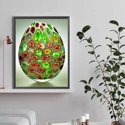Green Spotted Vase - Full Round Drill Diamond Painting 30*40CM