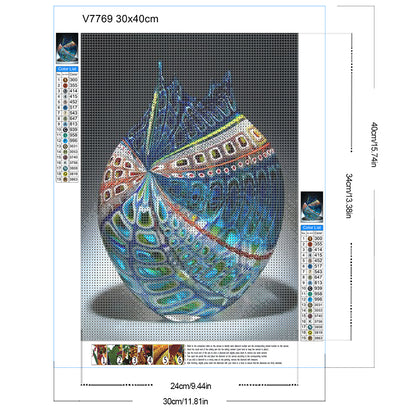 Spotted Vase - Full Round Drill Diamond Painting 30*40CM