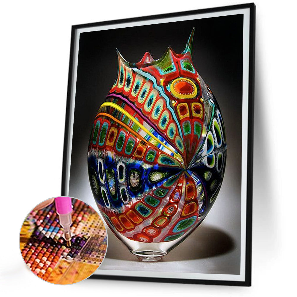 Red Spotted Vase - Full Round Drill Diamond Painting 30*40CM