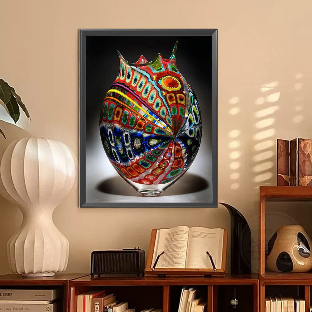 Red Spotted Vase - Full Round Drill Diamond Painting 30*40CM