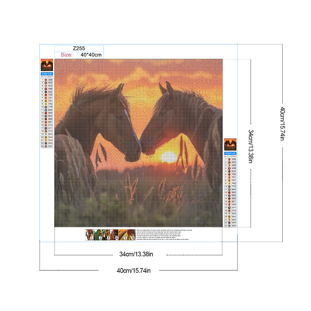 Horse - Full Round Drill Diamond Painting 40*40CM