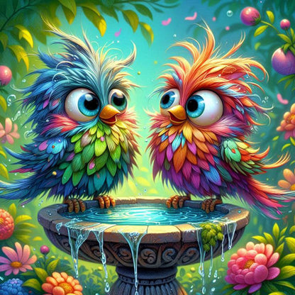 Bird - Full Round Drill Diamond Painting 40*40CM