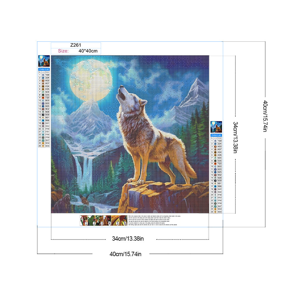 Wolf - Full Round Drill Diamond Painting 40*40CM