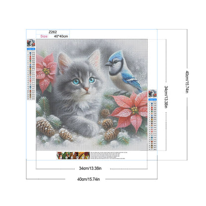 Cat - Full Round Drill Diamond Painting 40*40CM