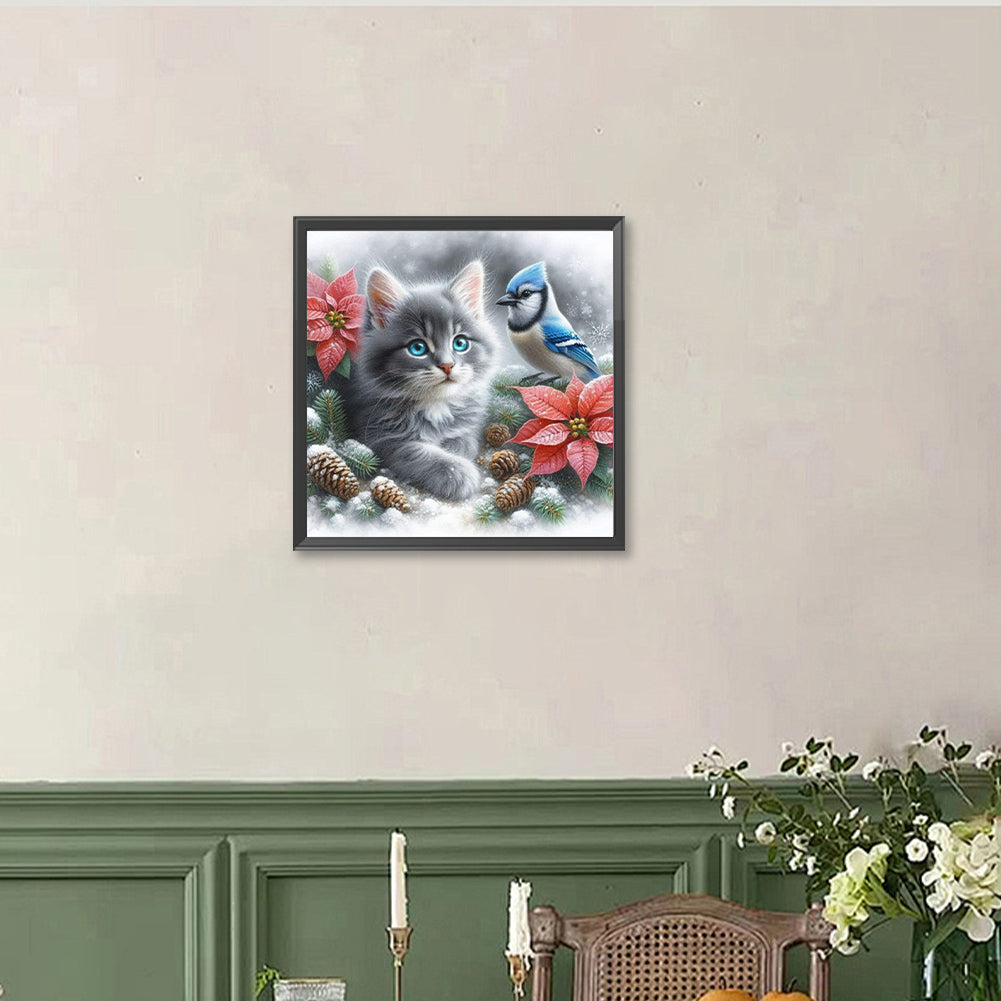Cat - Full Round Drill Diamond Painting 40*40CM