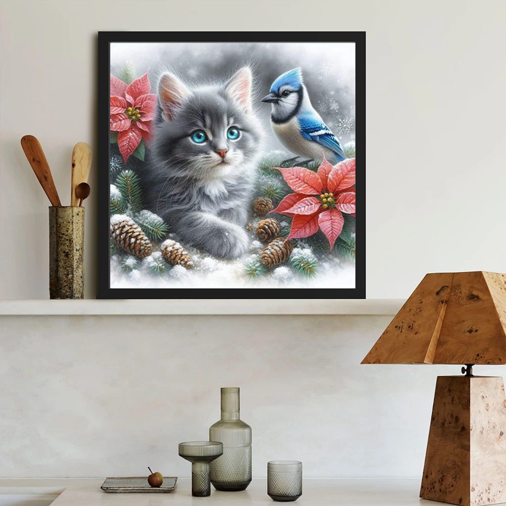 Cat - Full Round Drill Diamond Painting 40*40CM