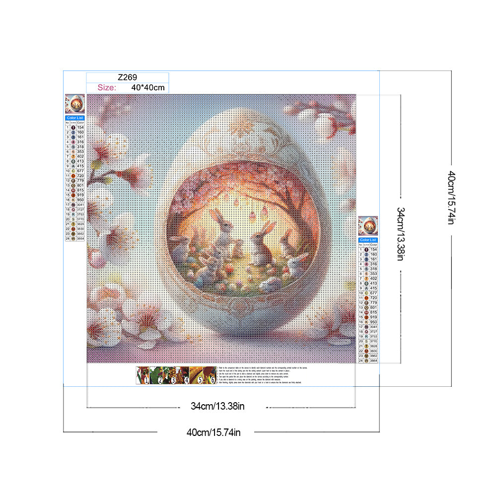 Easter Egg Bunny - Full Round Drill Diamond Painting 40*40CM
