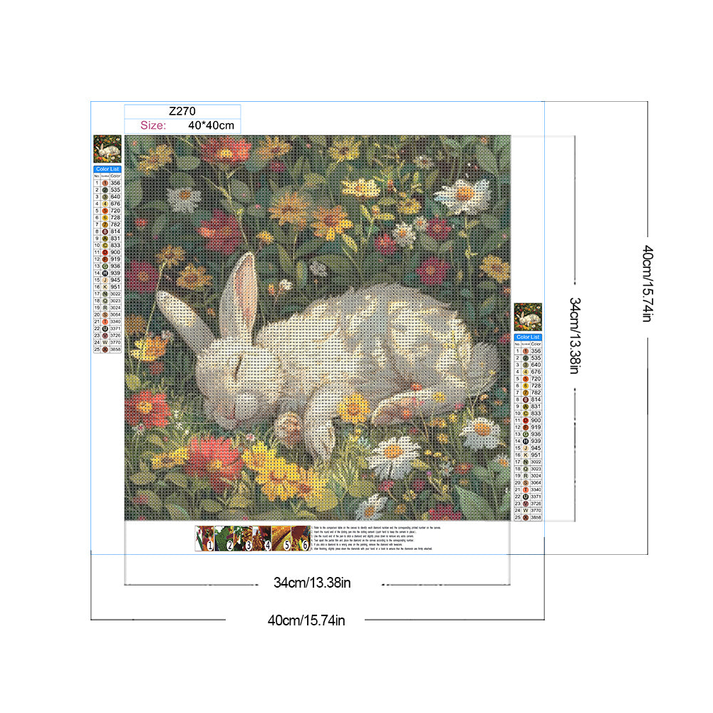 Rabbit - Full Round Drill Diamond Painting 40*40CM