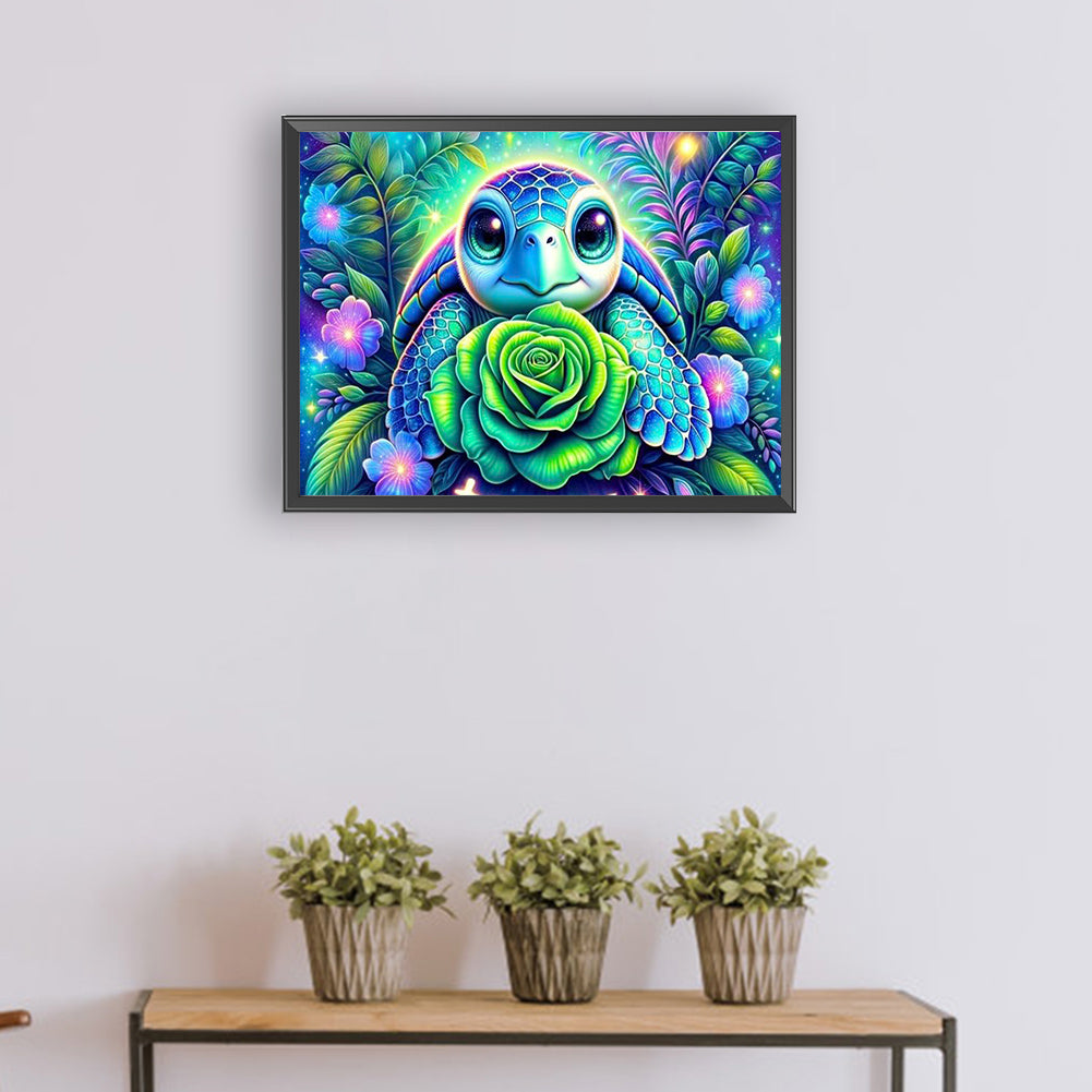 Rose Turtle - Full Round Drill Diamond Painting 40*30CM