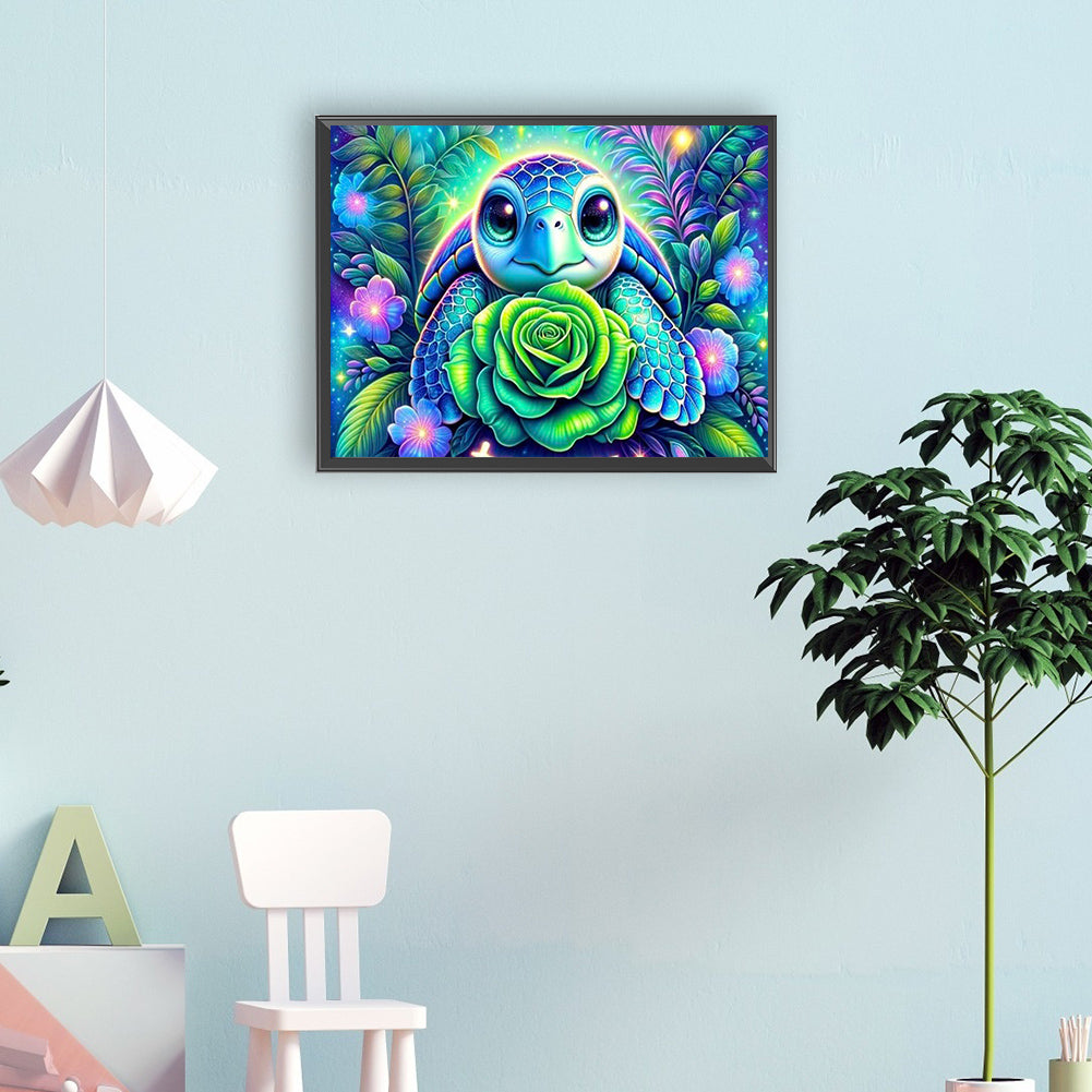 Rose Turtle - Full Round Drill Diamond Painting 40*30CM